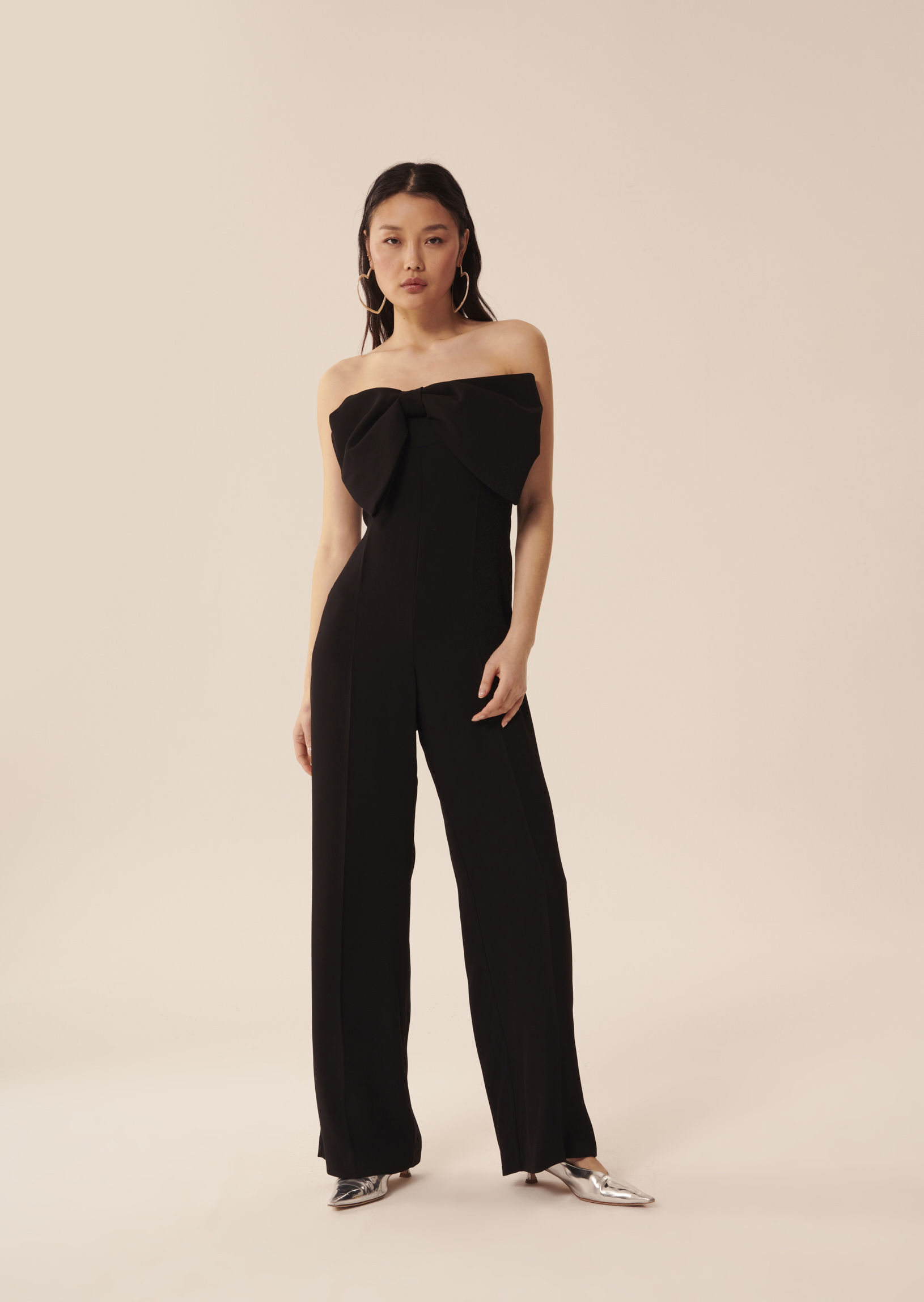 Black Cœur jumpsuit in crepe | TARA JARMON
