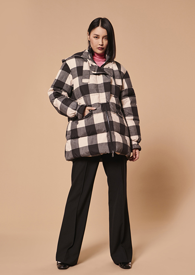 Daphne black quilted gingham padded jacket Black TARA JARMON