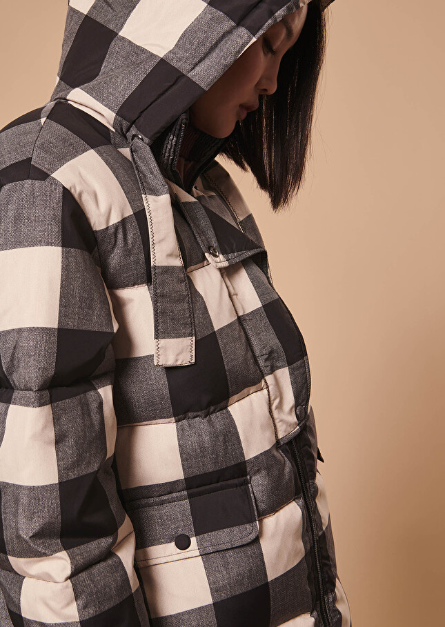 Daphne black quilted gingham padded jacket Black TARA JARMON