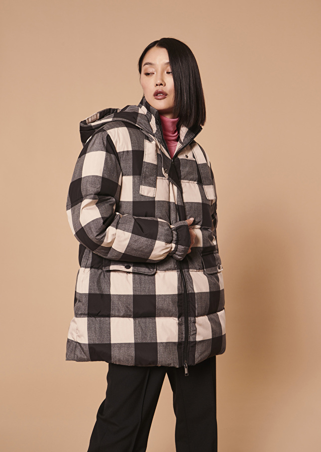 Daphne black quilted gingham padded jacket Black TARA JARMON