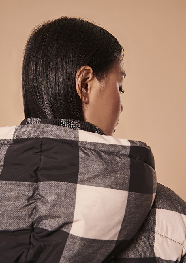Daphne black quilted gingham padded jacket Black TARA JARMON