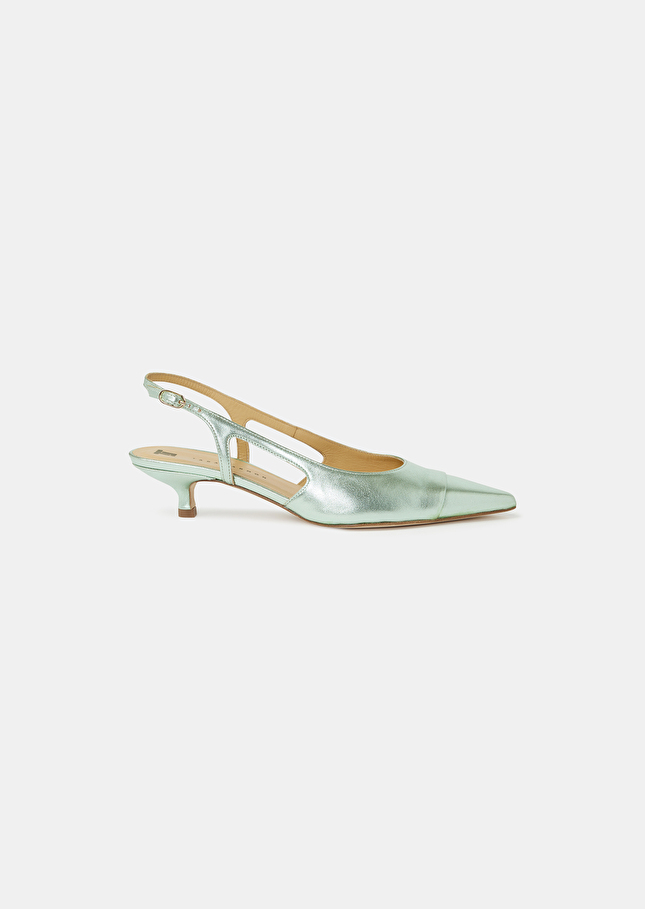 Kaia green metallic leather shoes Green TARA JARMON