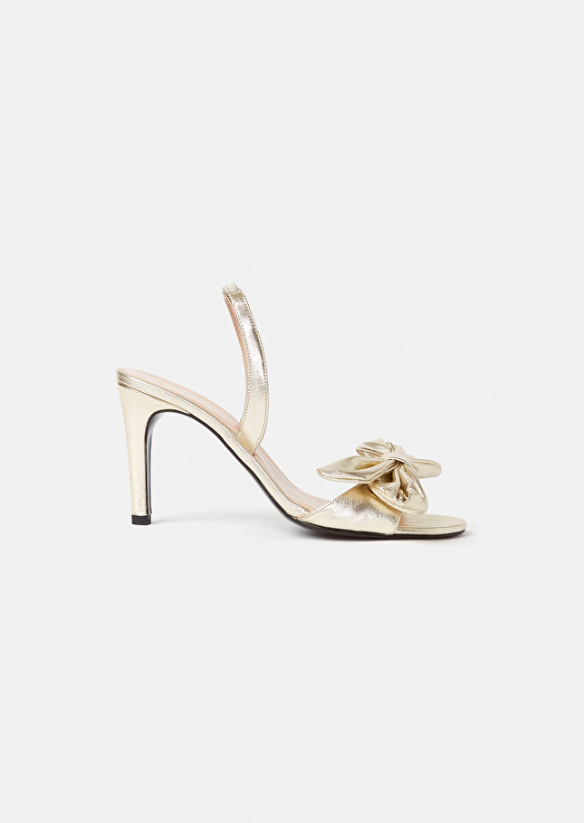 Kerry gold metallic leather pumps Champagne TARA JARMON