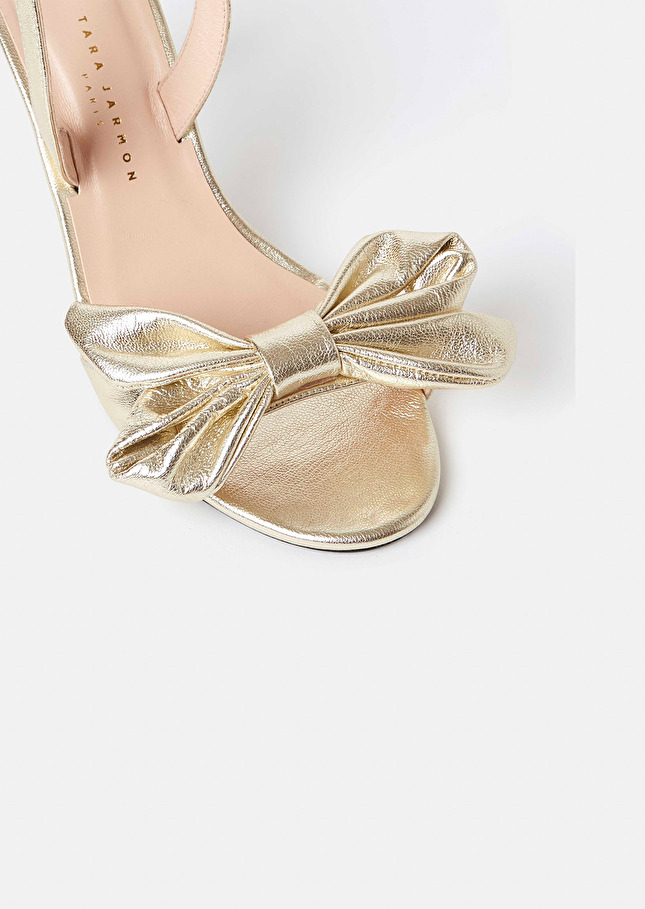 Kerry gold metallic leather pumps Champagne TARA JARMON