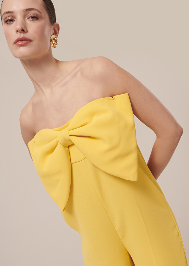 Cœur yellow crepe jumpsuit Yellow TARA JARMON