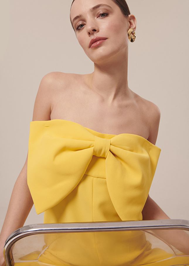 Cœur yellow crepe jumpsuit Yellow TARA JARMON