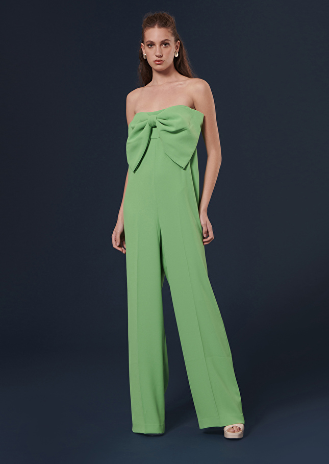 Cœur green crepe jumpsuit Green TARA JARMON