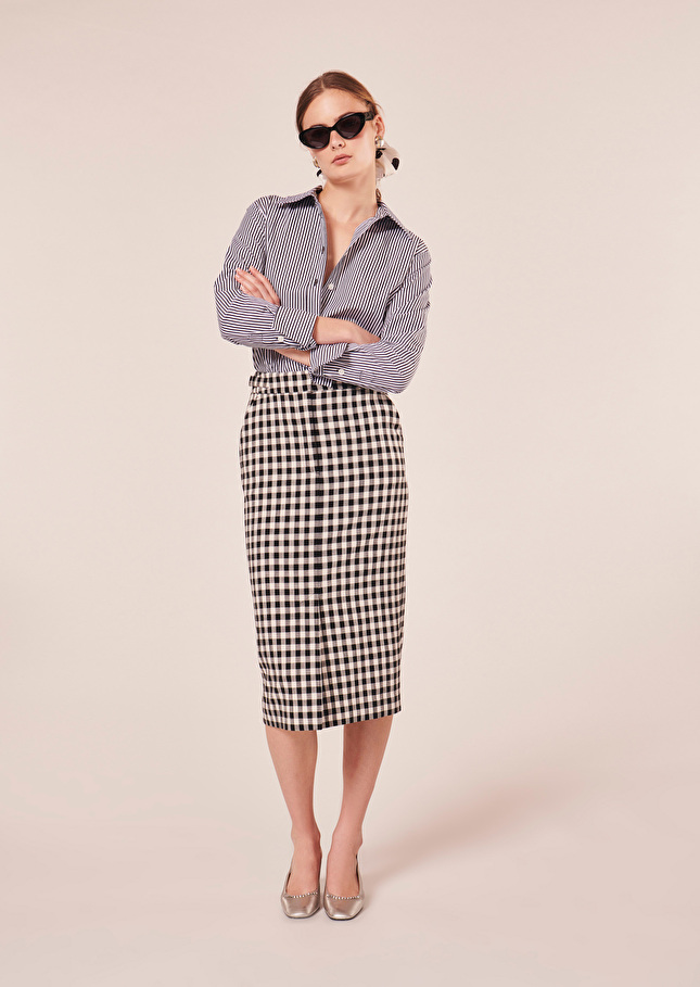 Justina black vichy skirt Black TARA JARMON