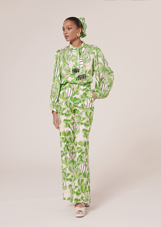 Primavera green floral printed pants Green TARA JARMON