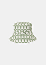Bob ecru with green graphic desing bucket hat Off-white TARA JARMON
