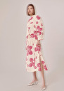 Jenna ecru flower printed poplin skirt Champagne TARA JARMON