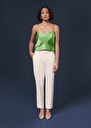 Pascal ecru cold wool pants Green, Off-white TARA JARMON