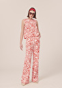 Prosper ecru with coral graphic design pants Coral, Parma TARA JARMON