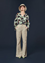 Primavera ecru with green graphic design pants Off-white TARA JARMON