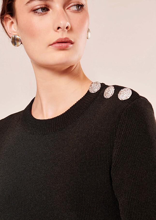 Rayonnante black iridescent cotton dress Steel TARA JARMON