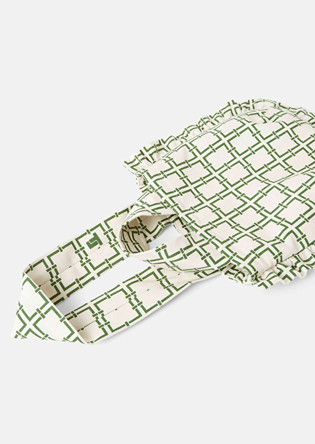 Soledad ecru with green graphic design bag Off-white TARA JARMON