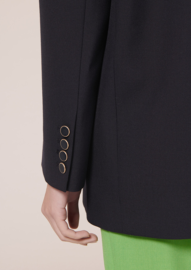 Vancouveur midnight blue cold wool suit jacket Nocturnal TARA JARMON