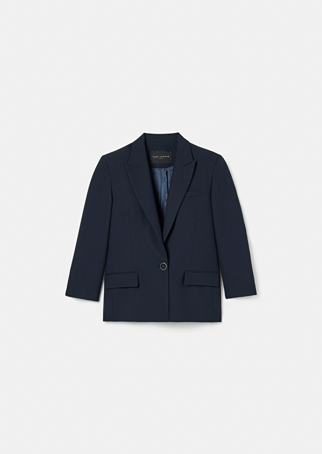 Vancouveur midnight blue cold wool suit jacket Nocturnal TARA JARMON