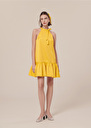 Riviera yellow satin dress Green, Yellow TARA JARMON