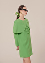 Valentina green crepe cape Green, Off-white, Yellow TARA JARMON