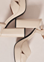 Kourtney ecru smooth leather shoes Craie TARA JARMON