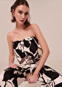 Cœur ecru with black flowers jumpsuit Craie, Green, Yellow TARA JARMON
