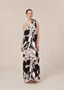 Rekia ecru with black flowers dress Craie, Green TARA JARMON