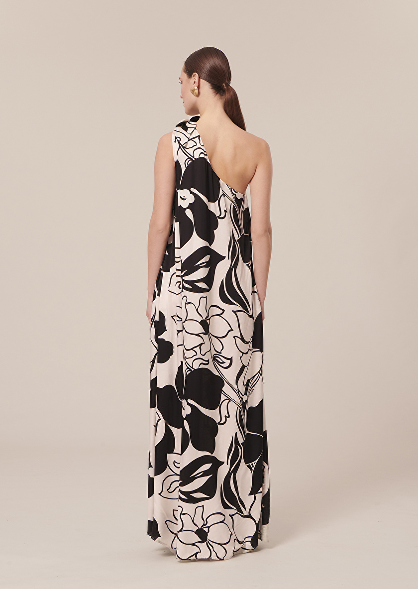 Rekia ecru with black flowers dress Craie TARA JARMON