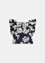 Tacha midnight blue flower printed poplin top Nocturnal TARA JARMON