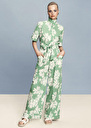 Pyla green flower printed poplin pants Blush, Green TARA JARMON
