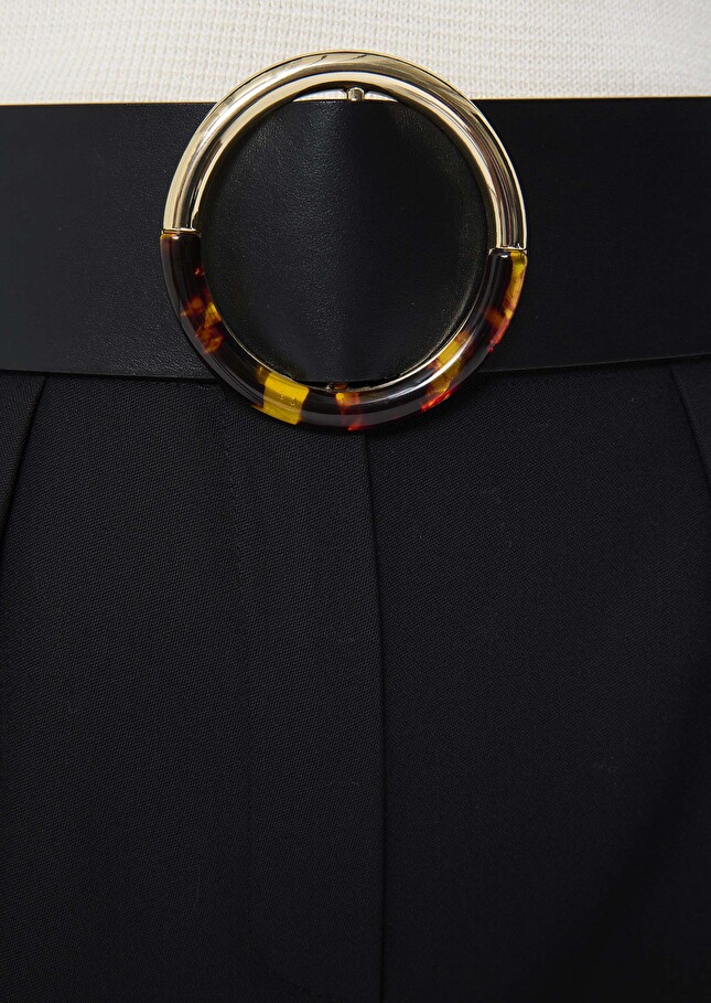 Lauren black smooth leather belt Black TARA JARMON