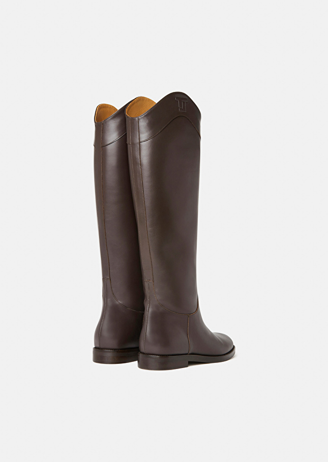 Kayleigh brown leather boots Chocolate TARA JARMON