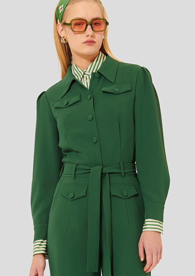 Calice green crepe jumpsuit Green TARA JARMON