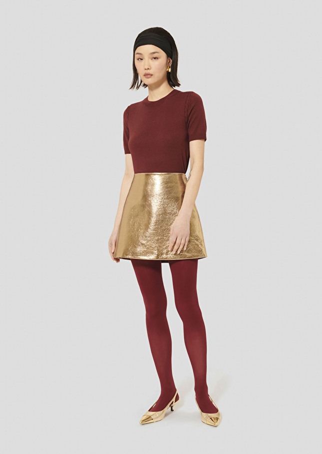 Josia golden leather skirt Gold TARA JARMON