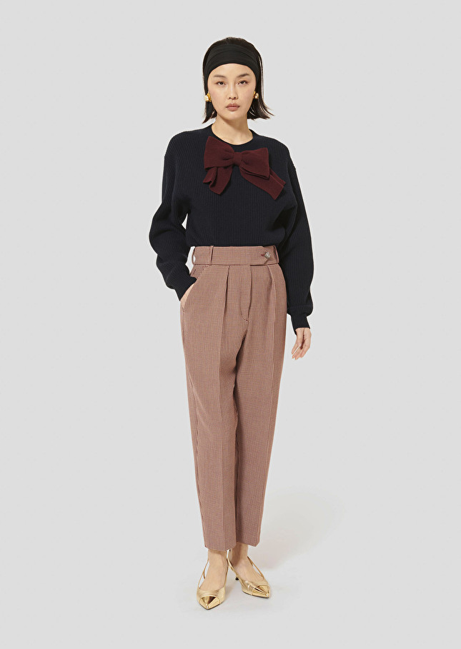 Paseo burgundy houndstooth pants Burgundy TARA JARMON