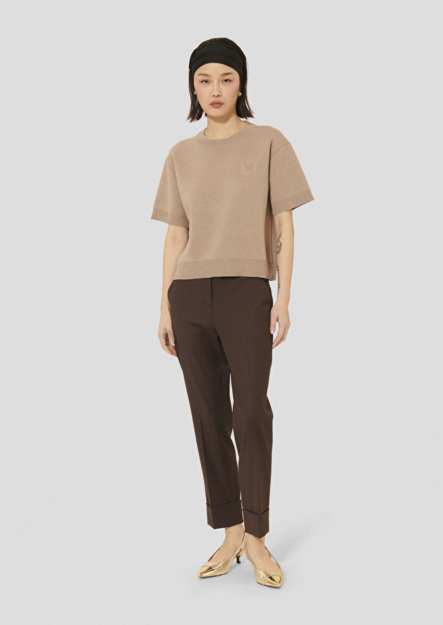Pamelia brown merino wool sweater Nut brown TARA JARMON