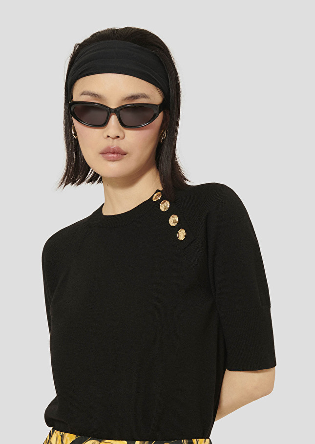 Pastelle ecru wool sweater Black TARA JARMON