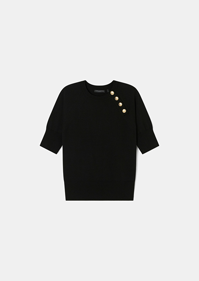 Pastelle ecru wool sweater Black TARA JARMON
