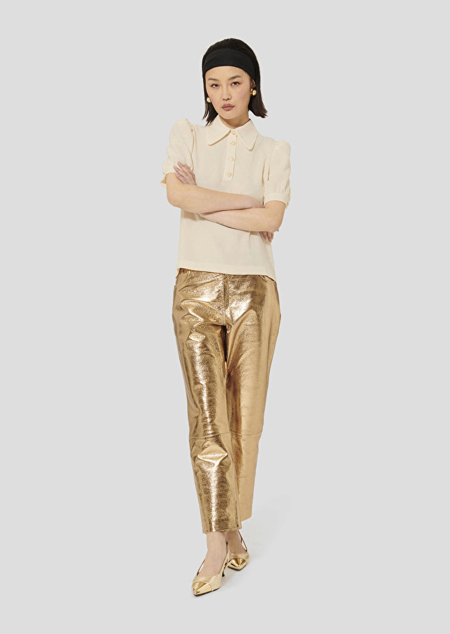 Tonino ecru crepe top Off-white TARA JARMON