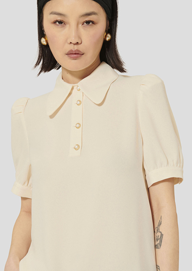 Tonino ecru crepe top Off-white TARA JARMON