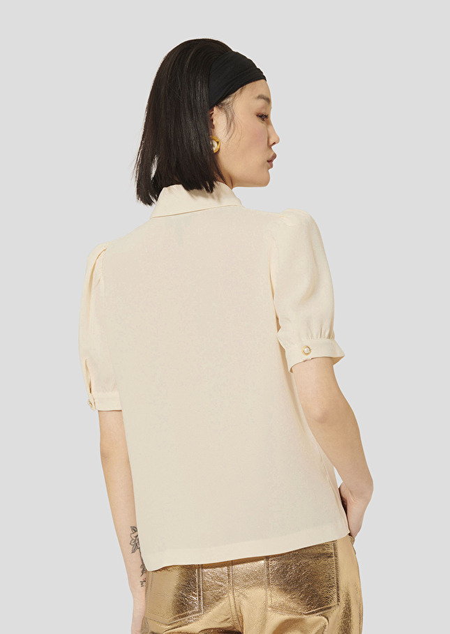 Tonino ecru crepe top Off-white TARA JARMON