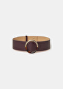 Lauren burgundy smooth leather belt Black, Burgundy, Cactus, Chocolate, Craie, Green, Grey, Lime tree, Night, Nut brown, Old pink TARA JARMON