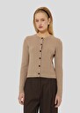 Gaspard brown merino wool cardigan Nut brown TARA JARMON