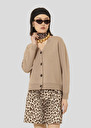 Gibus brown merino wool cardigan Almond, Green, Nut brown TARA JARMON