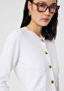 Gyslain ecru wool cardigan Black, Gray grey, Off-white TARA JARMON
