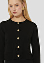 Gyslain black wool cardigan Black, Gray grey, Off-white TARA JARMON
