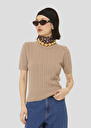 Priyanka brown merino wool sweater Almond, Nut brown TARA JARMON