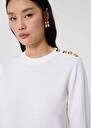 Prunette ecru wool sweater Black, Gray grey, Off-white TARA JARMON