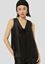 Topaze black satin top Black, Off-white TARA JARMON