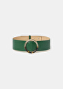 Lauren green smooth leather belt Black, Cactus, Craie TARA JARMON